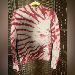 Calvin Klein Red Tie-Dye Sweatshirt